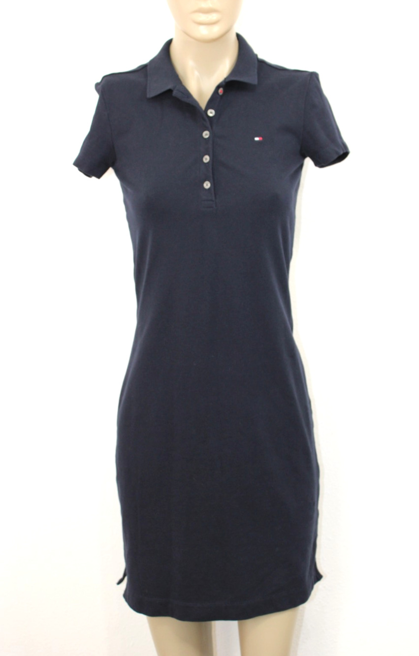 Tommy Hilfiger Polo Shirt Dress Women's XS Navy Preppy Classic Minimalist